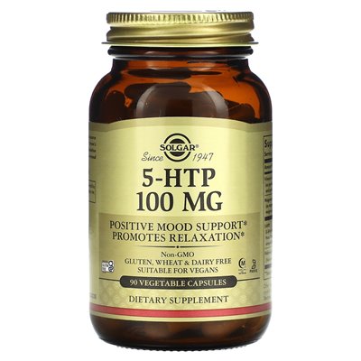 Solgar, 5-HTP, 100 mg, 90 kapsułek warzywnych