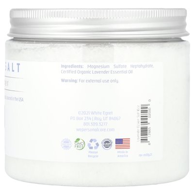 White Egret Personal Care, Sól Epsom, Szafran, 16 uncji (454 g)