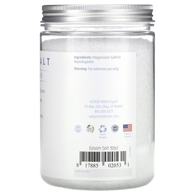 White Egret Personal Care, Epsom Salt, Unscented, 30 oz (850 g) White Egret Personal Care, Epsom Salt, Unscented, 30 oz (850 g)