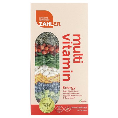 Zahler, Mutivitamin Energy, codzienne wsparcie zwiększające energię multi + za pomocą Enxtra i Cordyceps, 60 kapsułek