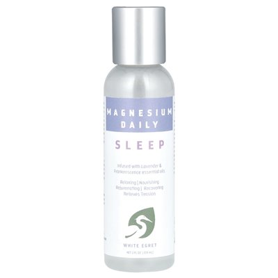White Egret Personal Care, magnez dziennie, sen, 2 fl oz (59 ml)