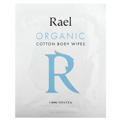 Rael, organiczne chusteczki bawełniane, bez zapachu, 10 indywidualnie owinięte chusteczki