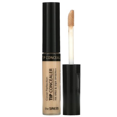 SAEM, perfekcja pokrycia, korektor końcówki, SPF 28 PA ++, 1,25 lekki beż, 0,23 uncji