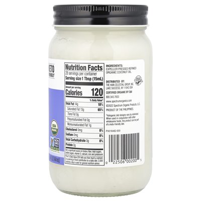 Spectrum Culinary, Organic Coconut Oil, Refined, 14 Oz (414 ml)
