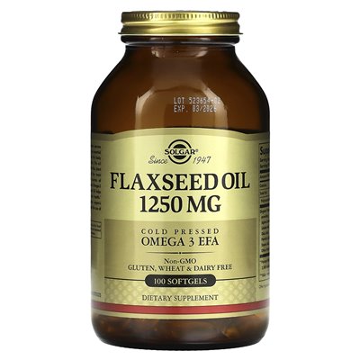 Solgar, Flaxseed Oil, 1250 mg, 100 soft (625 mg per soft) Solgar, Flaxseed Oil, 1250 mg, 100 soft (625 mg per soft)
