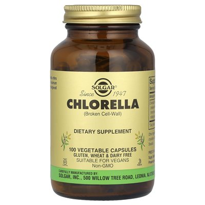 Solgar, Chlorella (Broken Cell Wall), 100 kapsułek warzywnych