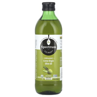 Spectrum Culinary, Organiczna oliwa z oliwek z pierwszego tłoczenia, ekstrahowana na zimno, 25,4 fl oz (750 ml)