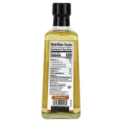Spectrum Culinary, Organic Peanut Oil, Expeller, 16 Oz (473 ml)