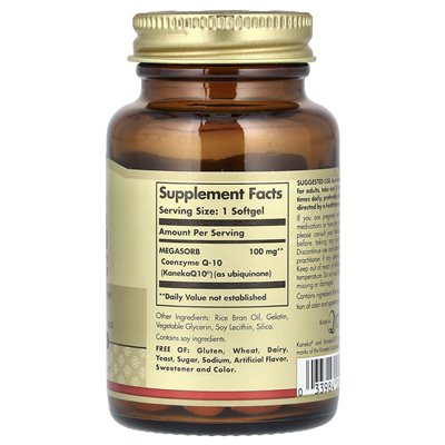 Solgar, Megasorb CoQ-10, 100 mg, 60 Softgeli Solgar, Megasorb CoQ-10, 100 mg, 60 Softgeli