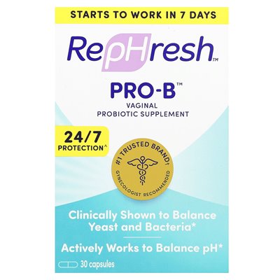 Rephresh, pro-B, suplement probiotyczny pochwy, 30 kapsułek