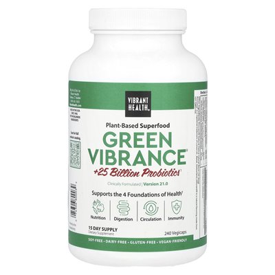 Vibrant Health, Green Vibrance, wersja 19.1, 240 Vegicaps
