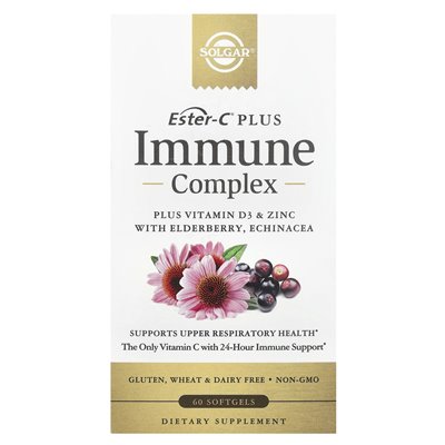 Solgar, Ester-C® Plus, kompleks odpornościowy, 60 miękkich