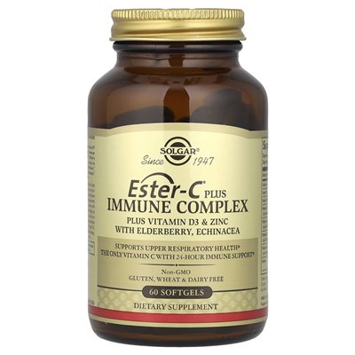Solgar, Ester-C® Plus, kompleks odpornościowy, 60 miękkich