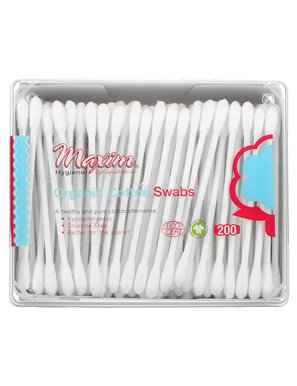 Maxim Hygieneprodukte, Bio-Wattestäbchen, 200 Stück