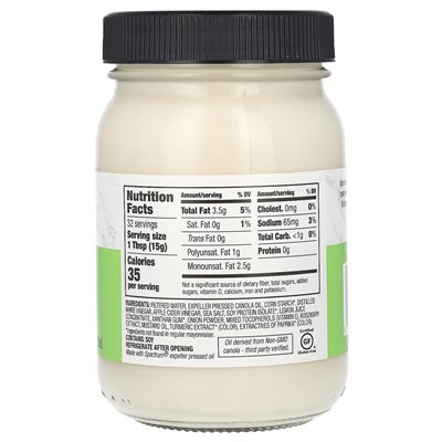 Spectrum Culinary, wegańska lekka Mayo, 16 Oz (473 ml) Spectrum Culinary, wegańska lekka Mayo, 16 Oz (473 ml)