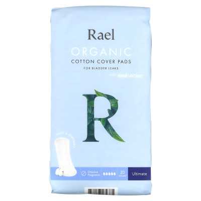 Rael, Inc., Organic Cotton Cover Pads with Leaklocker, Thin and Discreet, Ultimate, 20 Count Rael, Inc., Organic Cotton Cover Pads with Leaklocker, Thin and Discreet, Ultimate, 20 Count