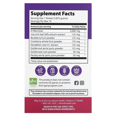 Vibrant Health, U.T. Vibrance, 10 Discreet Packets, 0.207 oz (5.875 g) Each Vibrant Health, U.T. Vibrance, 10 Discreet Packets, 0.207 oz (5.875 g) Each