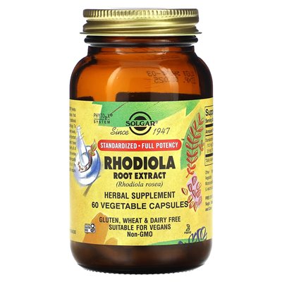 Solgar, Rhodiola Ekstrakt korzeniowy, 60 kapsułek warzywnych Solgar, Rhodiola Ekstrakt korzeniowy, 60 kapsułek warzywnych