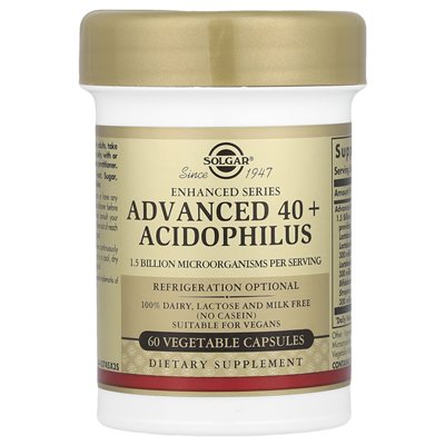 Solgar, Advanced 40+ Acidophilus, 60 Veg Capsules