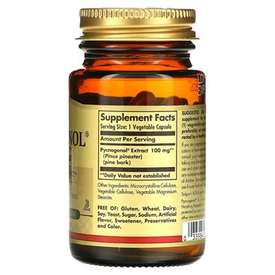 Solgar, Pycnogenol, 100 mg, 30 kapsułek warzywnych Solgar, Pycnogenol, 100 mg, 30 kapsułek warzywnych