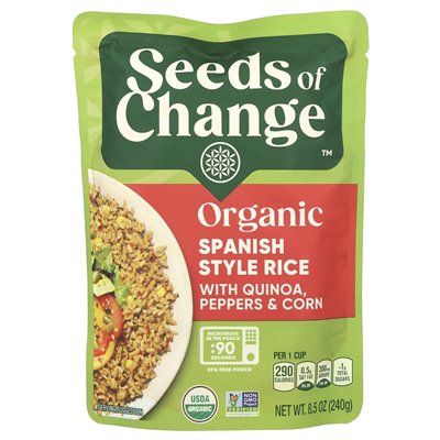 Nasiona zmian, organiczny ryż w stylu hiszpańskim z komosą ryżową, papryka i kukurydza, 8,5 uncji (240 g)