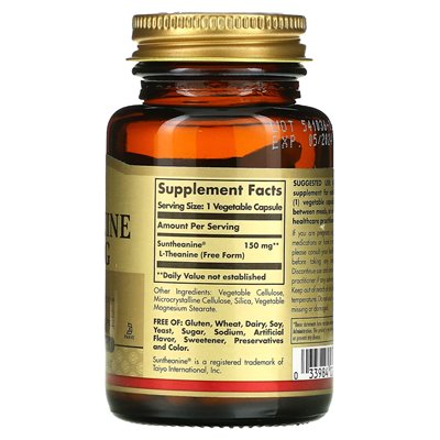 Solgar, L-Theanin, freie Form, 150 mg, 60 Gemüsekapseln