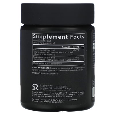Sports Research, Kurkumina Curcumin, 500 mg, 60 Softgeli Sports Research, Kurkumina Curcumin, 500 mg, 60 Softgeli