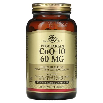 Solgar, Vegetarian CoQ-10, 60 mg, 180 Veggie Capsules
