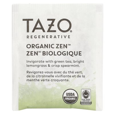 Tazo, regeneracyjna, zielona herbata, organiczna zen, 16 toreb herbaty, 1,2 uncji (34 g)