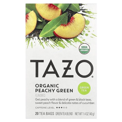 Tazo, Bio-Grüntee, Pfirsichgrün, 20 Teebeutel, 1,4 Unzen (40 G)
