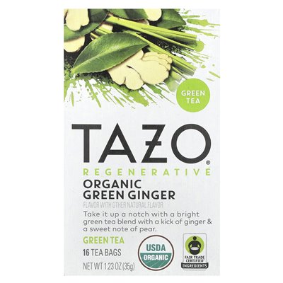 Tazo, Regenerativer Grüner Tee, Bio-Grüner Ingwer, 16 Teebeutel, 1,23 oz (35 g)