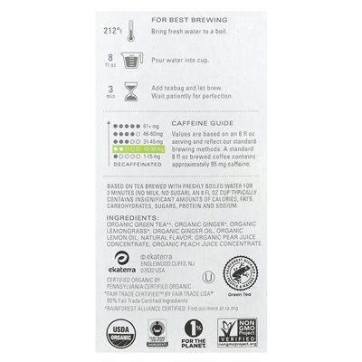 Tazo, Regenerativer Grüner Tee, Bio-Grüner Ingwer, 16 Teebeutel, 1,23 oz (35 g)