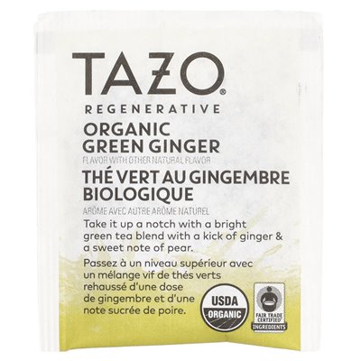 Tazo, Regenerativer Grüner Tee, Bio-Grüner Ingwer, 16 Teebeutel, 1,23 oz (35 g)