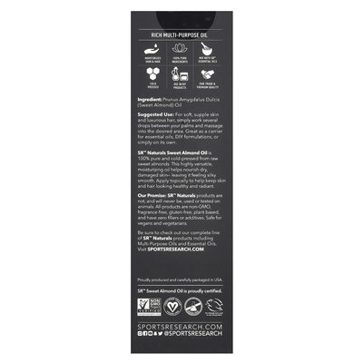 Research Sports, Sweet Almond Multi-Aurpose Oil, 16 Oz (473 ml) Research Sports, Sweet Almond Multi-Aurpose Oil, 16 Oz (473 ml)