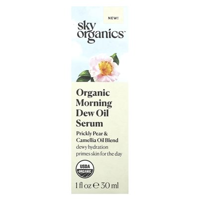 Sky Organics, Organic Morning More Oil Serum, Kłukła gruszka i Camellia Oil Blend, 1 Fl Oz (30 ml)