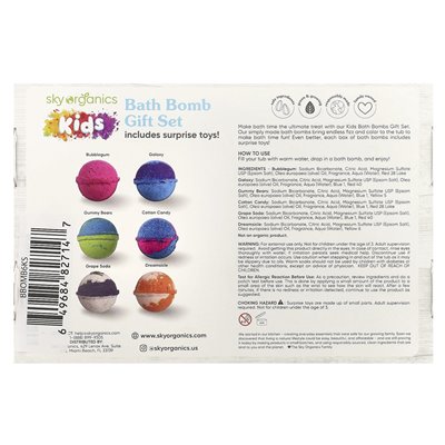Sky Organics, Kids Bath Bomb Gift zestaw, 6 wanna zbik Sky Organics, Kids Bath Bomb Gift zestaw, 6 wanna zbik