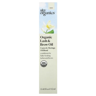 Sky Organics, Bio-Wimpern- und Augenbrauenöl, Mischung aus Rizinus- und Moringaöl, 12 ml (0,4 fl. oz.)