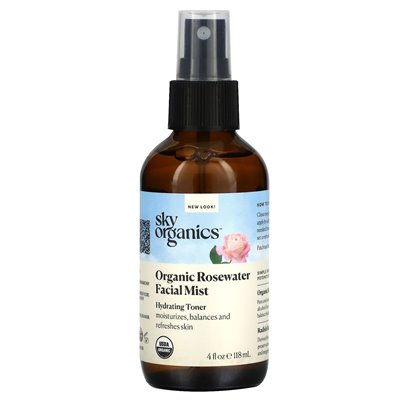 Sky Organics Rose Water Organic Facial Mist, 4 fl oz (118 ml)