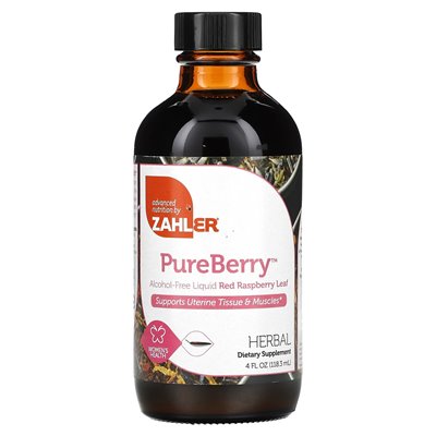 Zahler, Pureberry, alcohol-free liquid Red Raspberry Leaf, 4 Fl Oz (118.3 ml)