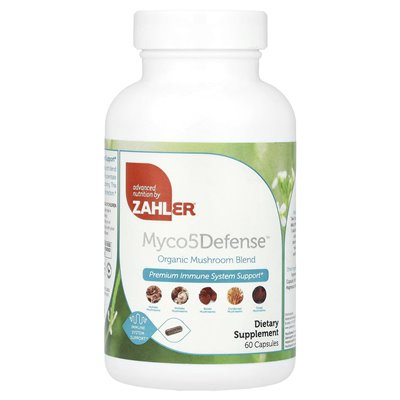 Zahler, Myco5defense ™, organiczna mieszanka grzybów, 60 kapsułek