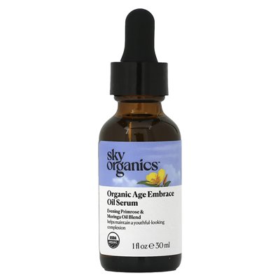 Sky Organics, Erganic Age Embace Serum Oil, Mischung aus Nachtkerzen- und Moringaöl, 1 Fl Oz (30 ml)
