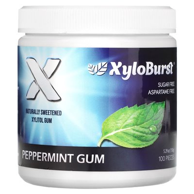 Xyloburst, Xylitol-Kaugummi, Pfefferminze, 100 Stück, 5,29 oz (150 g)