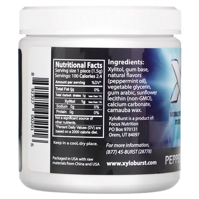 Xyloburst, Xylitol-Kaugummi, Pfefferminze, 100 Stück, 5,29 oz (150 g)
