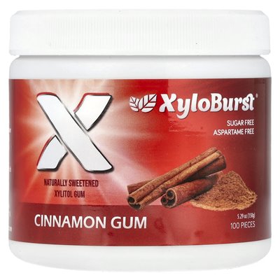 Xyloburst, Xylitol Gum, Cinnamon, 100 Pieces , 5.29 oz (150 g)