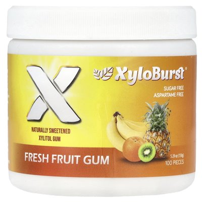 Xyloburst, xylitol gum, fresh fruit, 100 pieces, 5.29 oz (150 g)