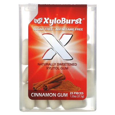 Xyloburst, xylitol gum, cinnamon, 25 pieces