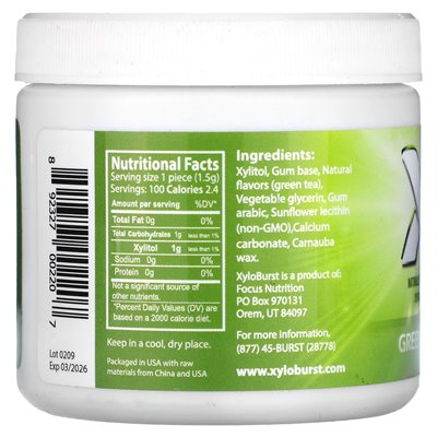 Xyloburst, Xylitol-Kaugummi, Grüner Tee, 100 Stück, 5,29 oz (150 g)