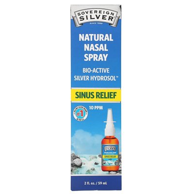 Sovereign Silver, Bioaktywny hydrozol srebra, naturalny spray do nosa, ulga w zatokach, 10 PPM, 2 uncje (59 ml) (10 ppm na 5 roz Sovereign Silver, Bioaktywny hydrozol srebra, naturalny spray do nosa, ulga w zatokach, 10 PPM, 2 uncje (59 ml) (10 ppm na 5 roz