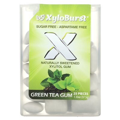 Xyloburst, Xylitol-Kaugummi, Grüner Tee, 25 Stück