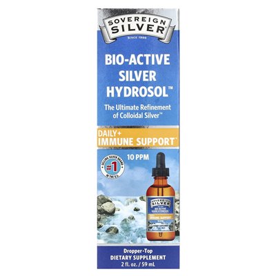Sovereign Silver, Bio-Aktywny Srebrny Hydrosol Z Zakraplaczem, Dzienny + Wsparcie Dla Układu Odpornościowego, 10 PPM, 2 fl oz (5
